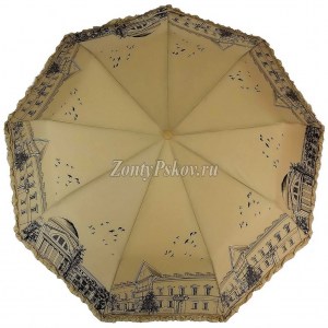 Коричневый женский зонт Amico, полуавтомат, арт.709-6